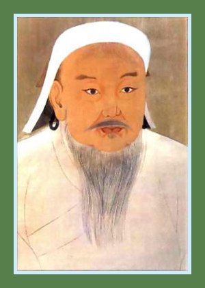 Portrait des Chinggis Khan, Eroberer und Begründer der »Mongolen«, Großvater des ersten Yuan-Kaisers Kublai Khan. National Palace Museum, Taibei, Taiwan 2008; Quelle/von Verfasser*in: Details. Quelle: https://www.flickr.com/photos/canada_mongoli